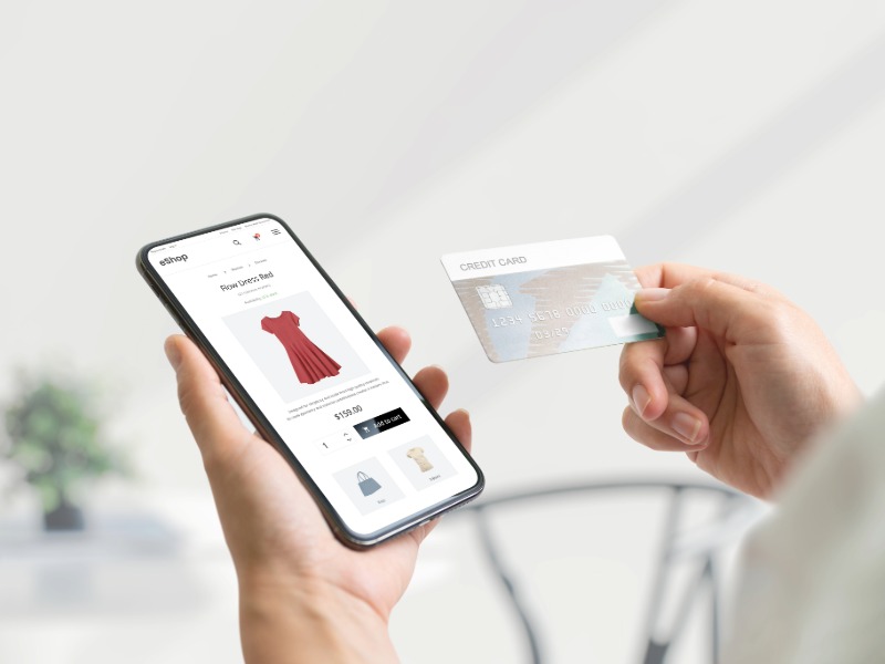 E-commerce shopper getting ready to make a purchase
